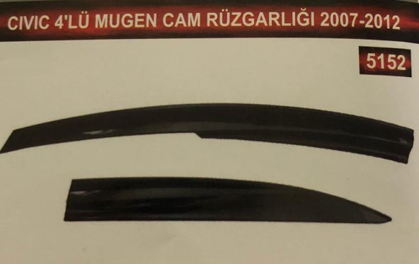Honda Civic 4lü Mugen Cam Rüzgarlık Seti - 1