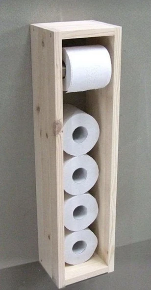Doğal Ahşap,tuvalet Kağıtlığı, Tuvalet Kağıdı Standı, DRK703