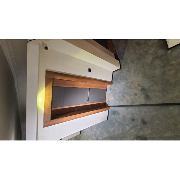 3450 Ahşap Kaplama Çelik Kapı, Tirnakli Sistem Çelik Kapi, Antrasit Düz Model Daire Kapısı - 8