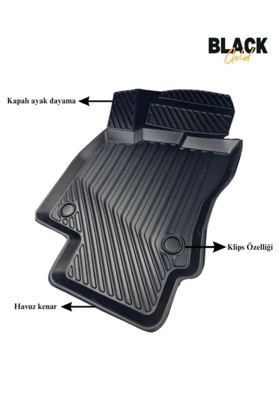 Black Gold Dacia Duster 4x2 2018+ 3D Kauçuk Oto Paspas Birebir Uyumlu Any - Resim 2