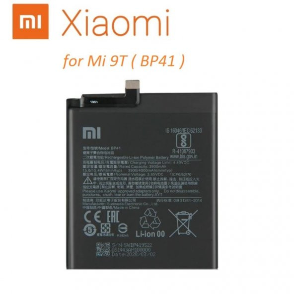 Xiaomi BP41  Mi 9T Batarya Pil Orjinal