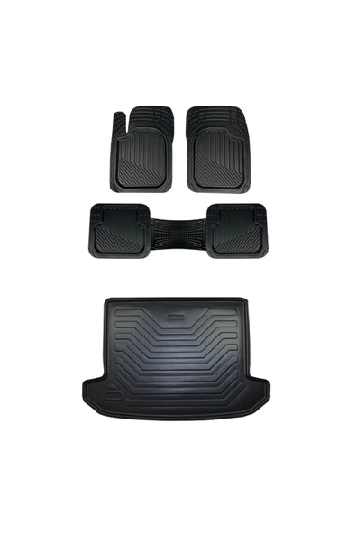 Black Gold Renault Megane 2 Sedan 2004 - 2009 3D Novax Oto Paspas ve Tam Uyumlu Bagaj Havuzu Seti ürün görseli