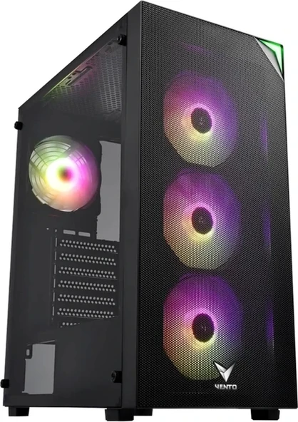 ASUS FSP / VENTO VG4200S 750w 80+ Mesh Panel Tempered Camlı SIYAH 4X12CM DUAL RGB FAN USB3.0 Atx Gaming Oyuncu Kasası