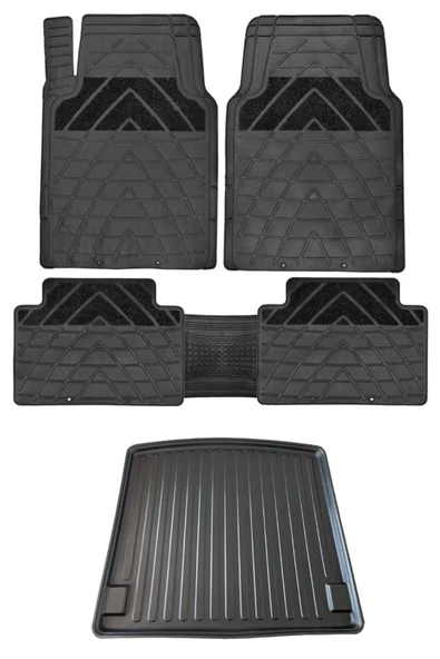 Gold Oto Aksesuar Ford Focus 4 Hb (kalın Stepne) 2015 Ve Sonrası Bagaj Havuzu+ Başak Siyah Oto Paspas Seti ürün görseli