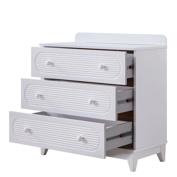 Şifonyer, Perla 3 Çekmeceli Şifonyer - Beyaz - 4