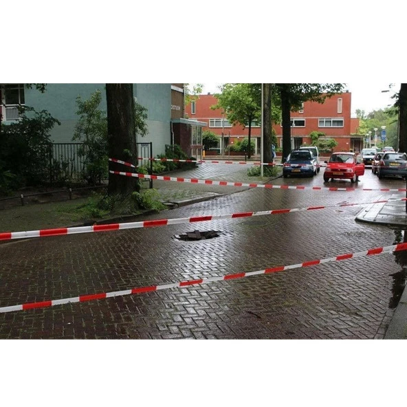 Emniyet Şeridi İkaz Bandı Kırmızı Beyaz Uyarı Bant 400 Metre - Resim 2