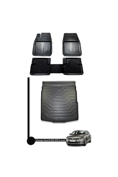 Gold Oto Aksesuar Volkswagen Passat B6 Oto Paspas Ve Bagaj Havuzu Double İkili Set ürün görseli