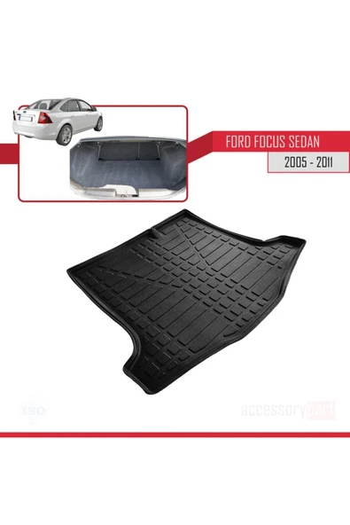 Accessorypart Ford Focus 2 Sedan Bagaj Havuzu 2005 - 2011 Arası Siyah - Resim 4