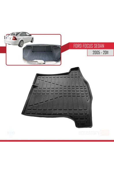 Accessorypart Ford Focus 2 Sedan Bagaj Havuzu 2005 - 2011 Arası Siyah - Resim 5