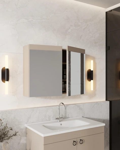 Karen Banyo Dafne 85 Cm, Mdf Lavabolu Banyo Dolabı Seti, Mdf - 3