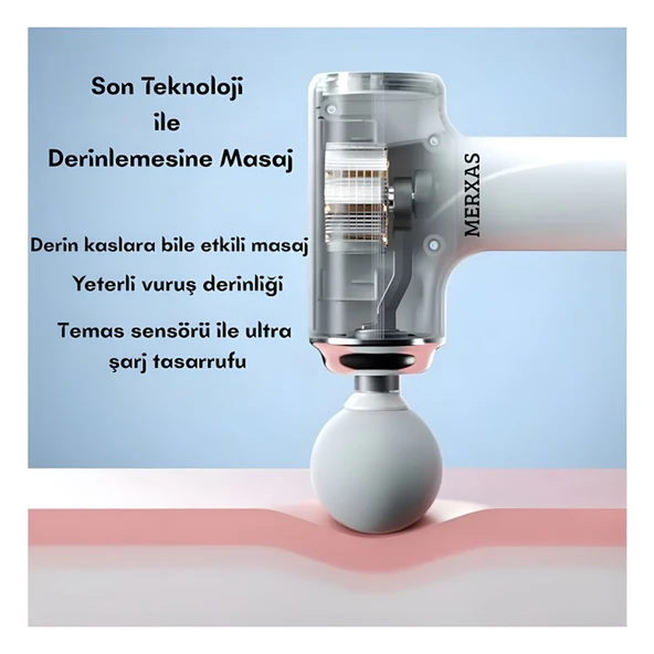 Merxas Mg-203 Şarjlı Darbeli Titreşimli Masaj Tabancası Ledli Tasarım Masaj Aleti Ağrı Giderici Yeşil - 5