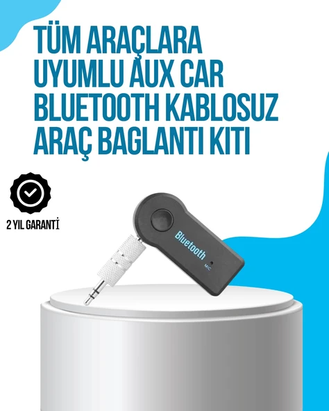 Araç İçi Bluetooth AUX Müzik ve Telefon Görüşmesi Adaptörü ürün görseli 1