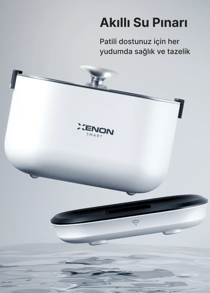 Xenon Smart Akıllı Su Pınarı Bataryalı 5200 mAh Hareket Sensörlü 2,5L UV Sterilizasyon Çelik Su Çeşmesi Kablosuz Kedi Su Sebili X8653 - 3