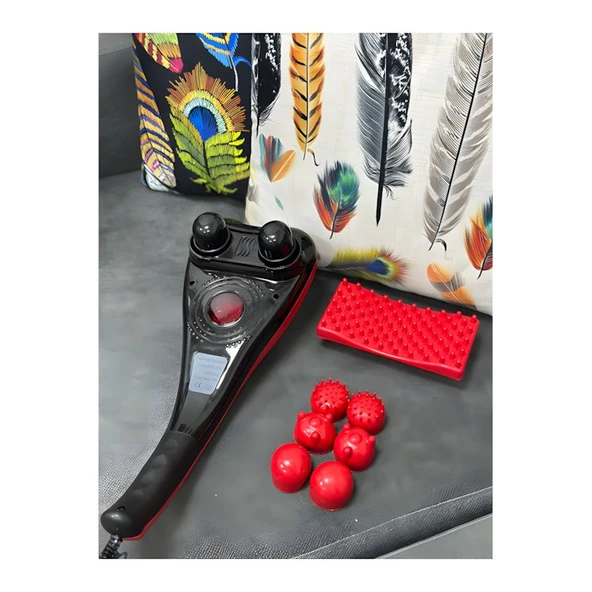 Merxas SL-222A Kırmızı Çift Başlıklı Paletli Masaj Aleti Sırt Bacak Kol Tüm Vücut Masaj Cihazı - 4