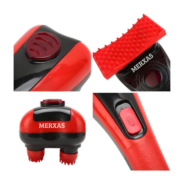 Merxas SL-222A Kırmızı Çift Başlıklı Paletli Masaj Aleti Sırt Bacak Kol Tüm Vücut Masaj Cihazı - 6