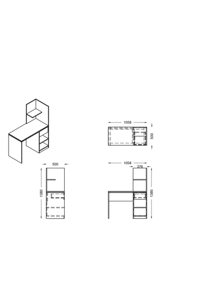 Bilgisayar Masası, Megan Üniteli Çalışma Masası - Resim 4