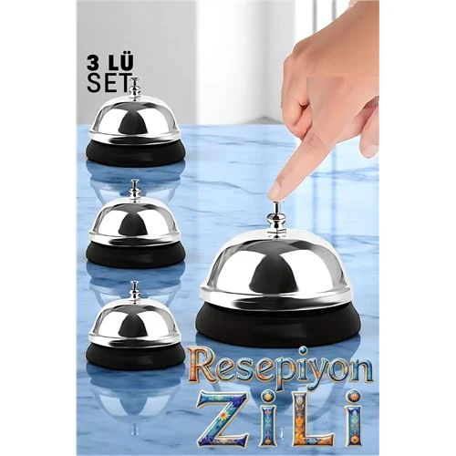 Modacar Resepsiyon Zili  - Resepsiyon ve Restoran İçin Zil - Resepsiyon Çağrı Zili 3 lü set - 1