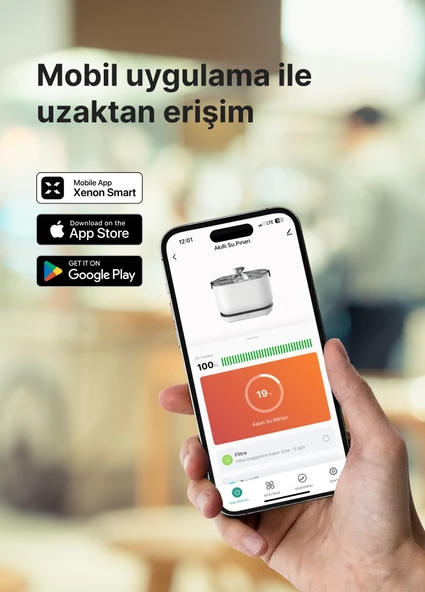 Xenon Smart Akıllı Su Pınarı Bataryalı 5200 mAh Hareket Sensörlü 2,5L UV Sterilizasyon Çelik Su Çeşmesi Kablosuz Kedi Su Sebili X8653 - 7