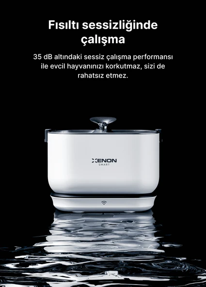 Xenon Smart Akıllı Su Pınarı Bataryalı 5200 mAh Hareket Sensörlü 2,5L UV Sterilizasyon Çelik Su Çeşmesi Kablosuz Kedi Su Sebili X8653 - 4