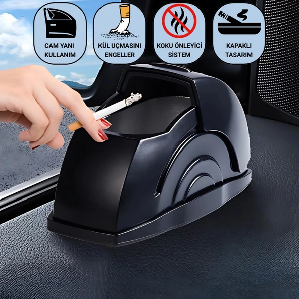 Polham Araç İçi Cam Kenarı Küllük, Kapaklı Kül Dağılma ve Koku Önleyici Küllük, Araç Kapı Küllüğü