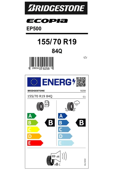 Bridgestone 155/70R19 84Q Ecopia Ep500 Bmwi3 Oto Yaz Lastiği ( Üretim Yılı:2023 ) - 2