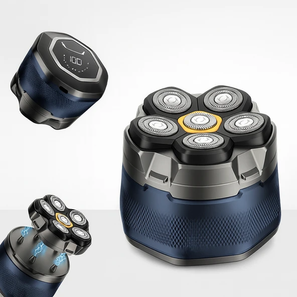 Üsküdar İletişim Elektrikli Tıraş Islak Kuru Hızlı Tıraş Kel Erkek Kafa Su Geçirmez IPX6 - 2