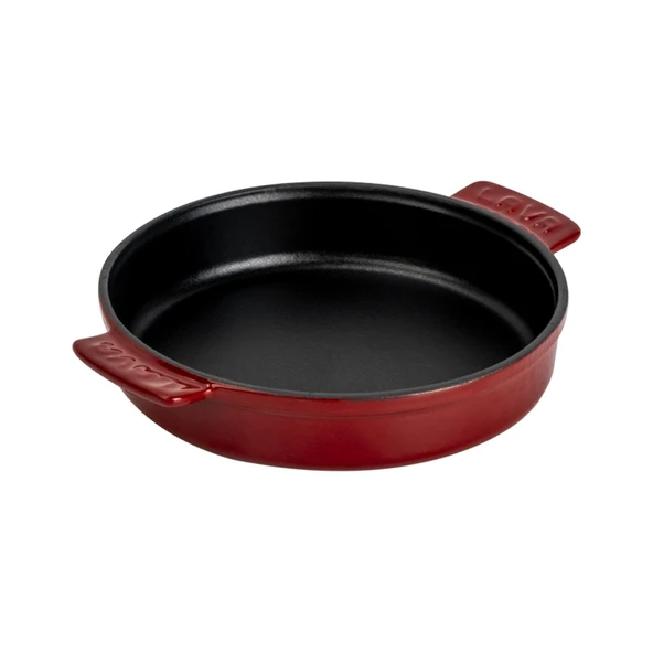 Lava Döküm Yuvarlak Güveç Kabı Döküm Demir Yekpare Çift Kulplu Çap(Ø)17cm.-Bordo - 2