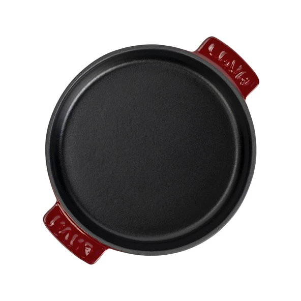 Lava Döküm Yuvarlak Güveç Kabı Döküm Demir Yekpare Çift Kulplu Çap(Ø)17cm.-Bordo - 3