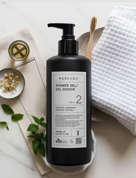 Mercada Siyah No 2 Purifying and Soothing Shower Gel 380 ml – Bergamot ve Patçuli Özlü Duş Jeli ürün görseli 1
