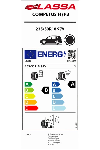 Lassa 235/50R18 97V Competus H/P3 (4X4-Suv) Yaz Lastiği (Üretim Yılı:2025) - 4