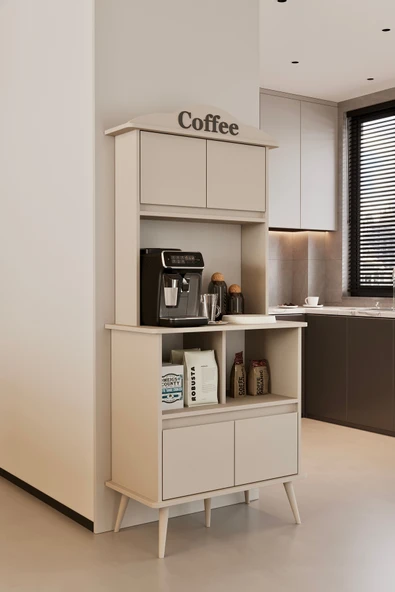 Forme MDF bej raflı kahve köşesi 172 cm - 2