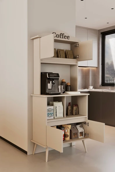 Forme MDF bej raflı kahve köşesi 172 cm - 4