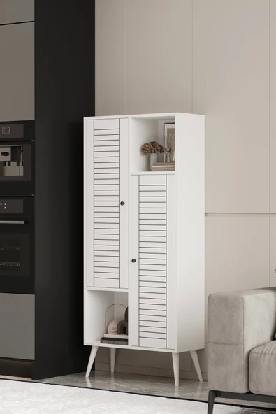 LUMEN ÇOK AMAÇLI MDF BEYAZ KİLER-MUTFAK DOLABI 160x70 cm