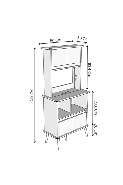 Forme MDF bej raflı kahve köşesi 172 cm - 5