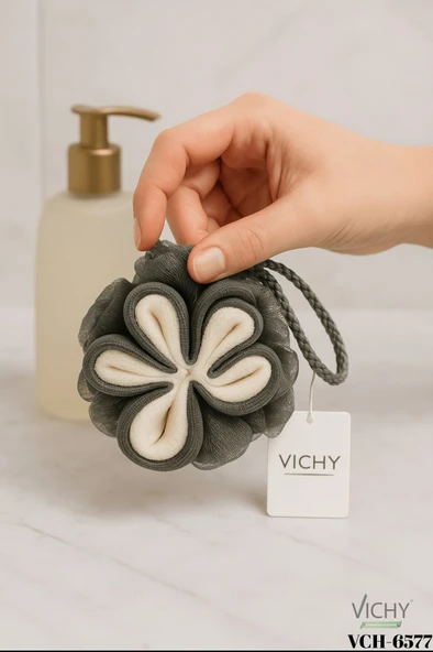 VICHY PAPATYA DESENLİ  BANYO LİFİ GRİ VCH-6577 60 GR ürün görseli