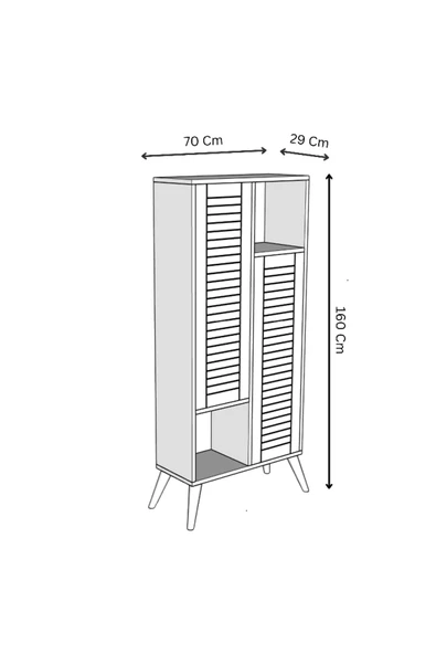 LUMEN ÇOK AMAÇLI MDF BEYAZ BANYO DOLABI 160x70 CM - 5