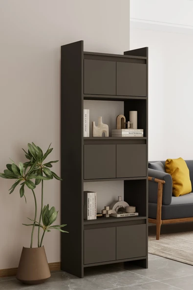Modo MDF gri Raflı Kapaklı Kitaplık 176 cm - 2