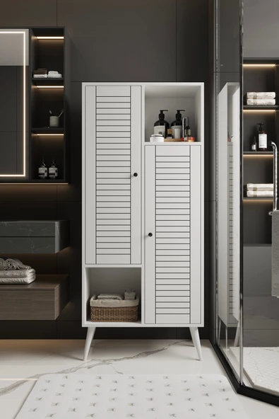 LUMEN ÇOK AMAÇLI MDF BEYAZ BANYO DOLABI 160x70 CM