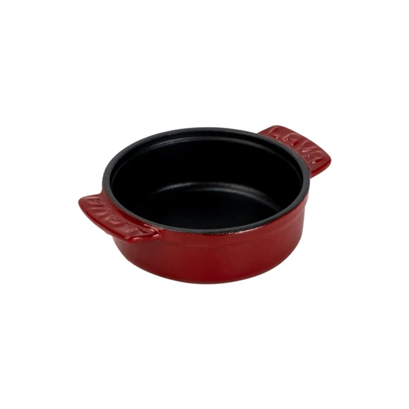 Lava Döküm Yuvarlak Güveç Kabı Döküm Demir Yekpare Çift Kulplu Çap(Ø)11cm.-Bordo - Resim 2