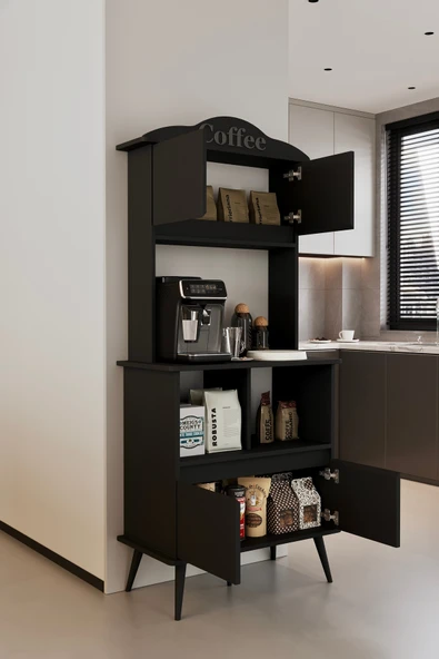 Forme MDF siyah raflı kahve köşesi 172 cm - 4