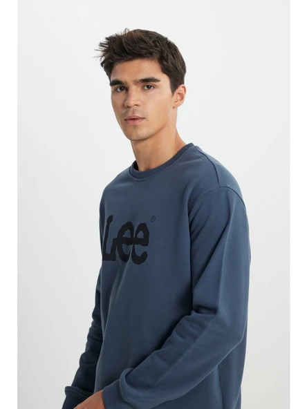 Lee Regular Fit Normal Kesim %100 Pamuk Sıfır Yaka Sweatshirt - Resim 2