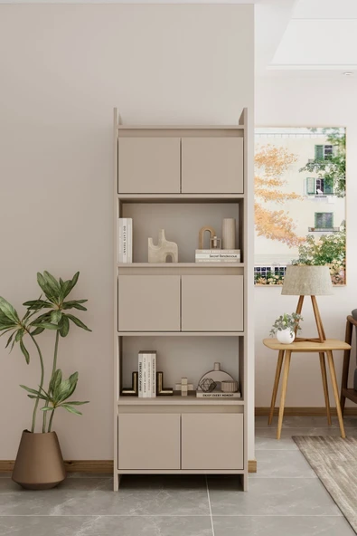 Modo MDF bej Raflı Kapaklı Kitaplık 176 cm