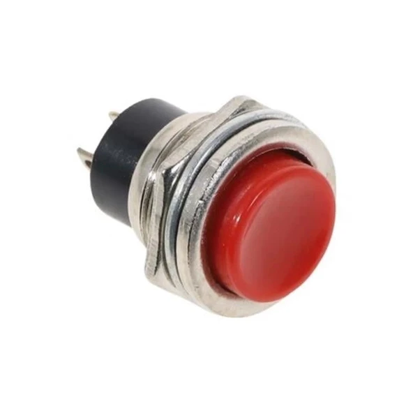IC-180 Yuvarlak 16Mm Kırmızı Metal Buton DS-212 ürün görseli 1