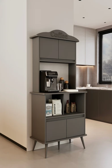 Forme MDF gri raflı kahve köşesi 172 cm - 2