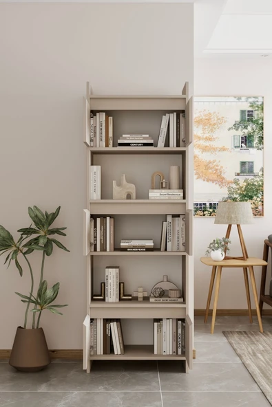 Modo MDF bej Raflı Kapaklı Kitaplık 176 cm - 4