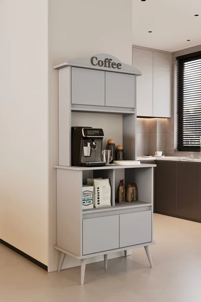 Forme MDF sis gri raflı kahve köşesi 172 cm - 2