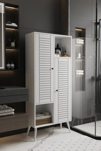 LUMEN ÇOK AMAÇLI MDF BEYAZ BANYO DOLABI 160x70 CM - 2