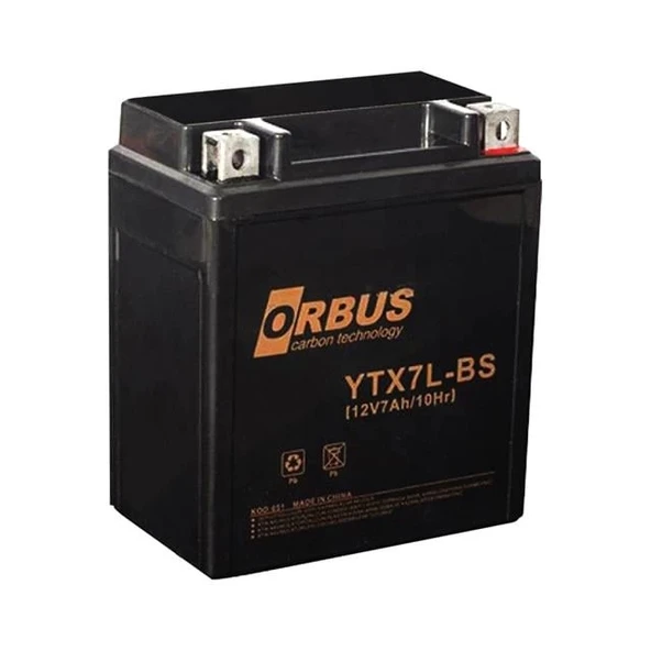 Orbus 12 V 7 Amper Elektrikli Karbon Bisiklet Aküsü YTX7L-BS
