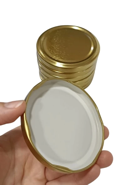 Konserve Kavanoz Kapağı 100 Adet 82mm Altın Kapak - 4