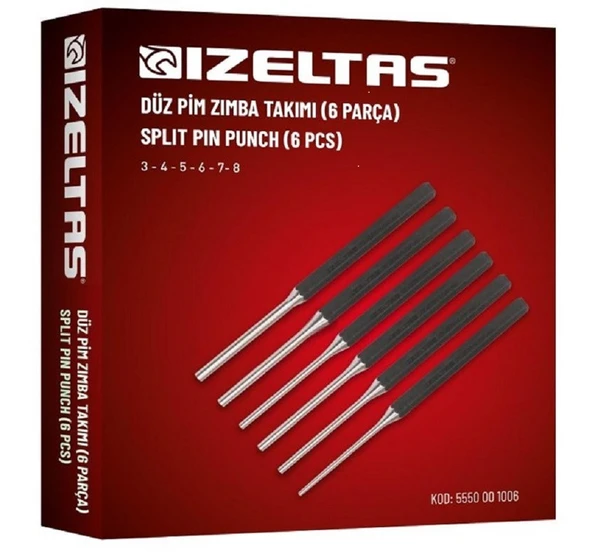 İZELTAŞ 6'lı Düz Pim Zımba Takımı Boyalı ürün görseli 1
